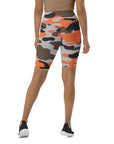 Orange Camo Biker Shorts