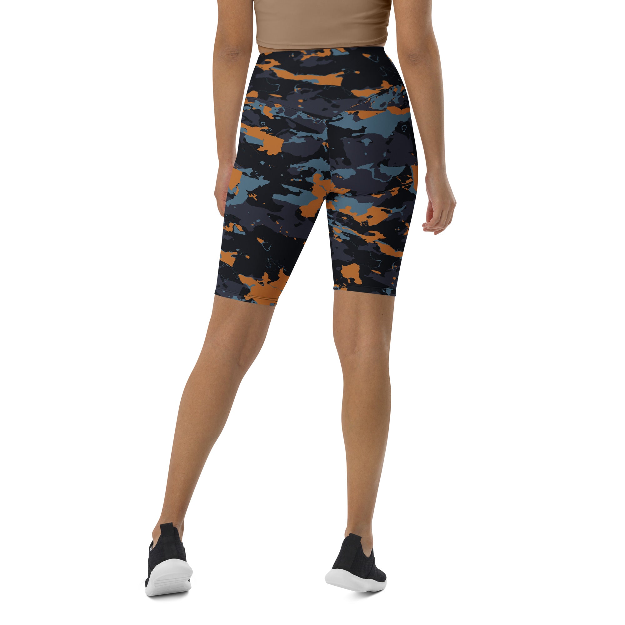 Navy/Orange Biker Shorts