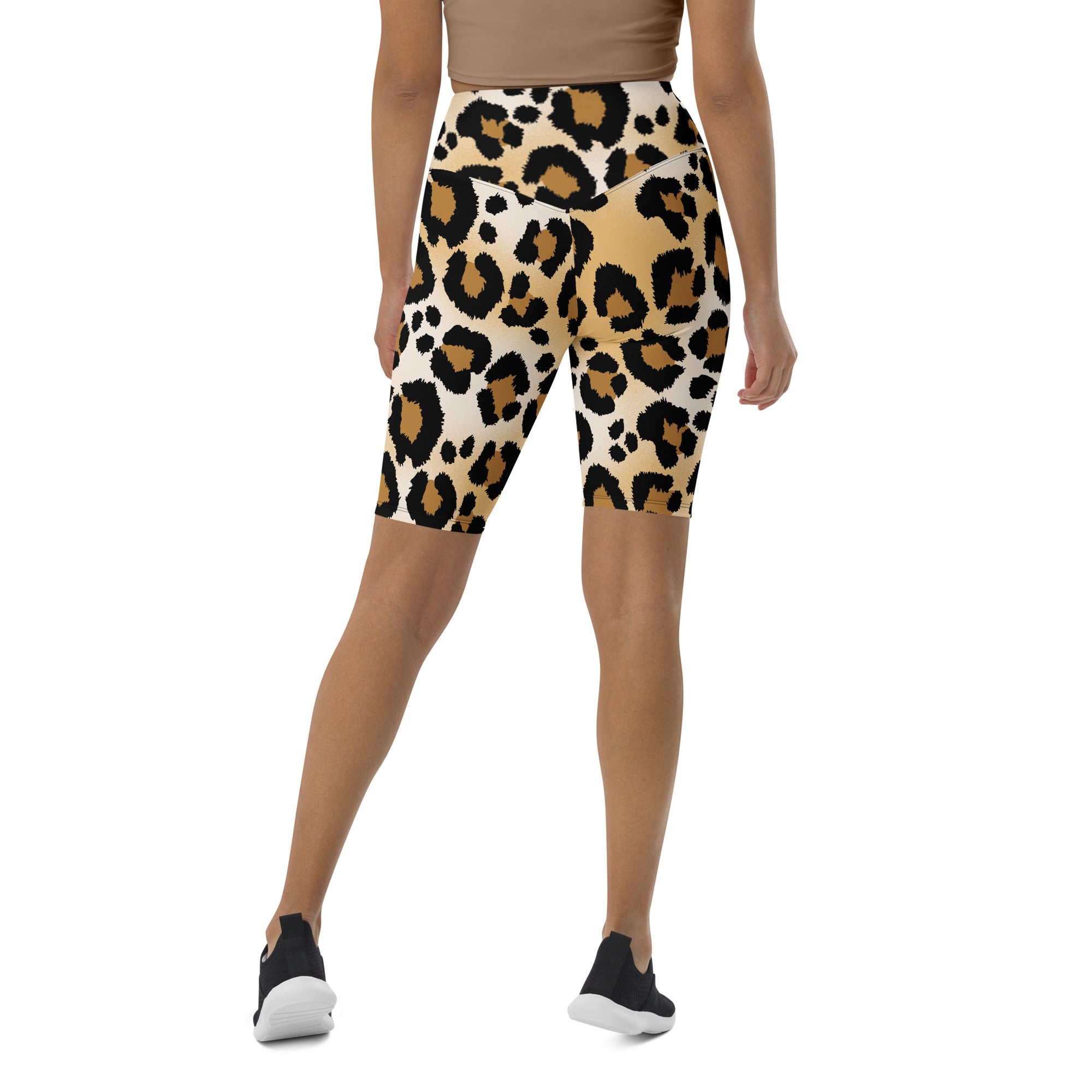 Brown Cheetah Biker Shorts