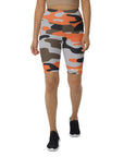 Orange Camo Biker Shorts