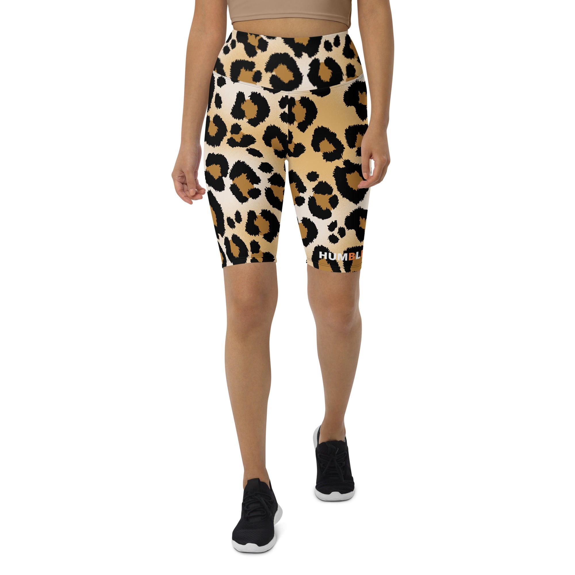 Brown Cheetah Biker Shorts