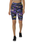 Purple/Yellow Camo Biker Shorts