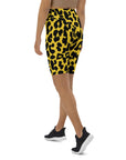 Yellow Cheetah Biker Shorts