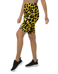 Yellow Cheetah Biker Shorts