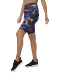 Purple/Yellow Camo Biker Shorts