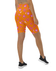 Orange Cheetah Biker Shorts