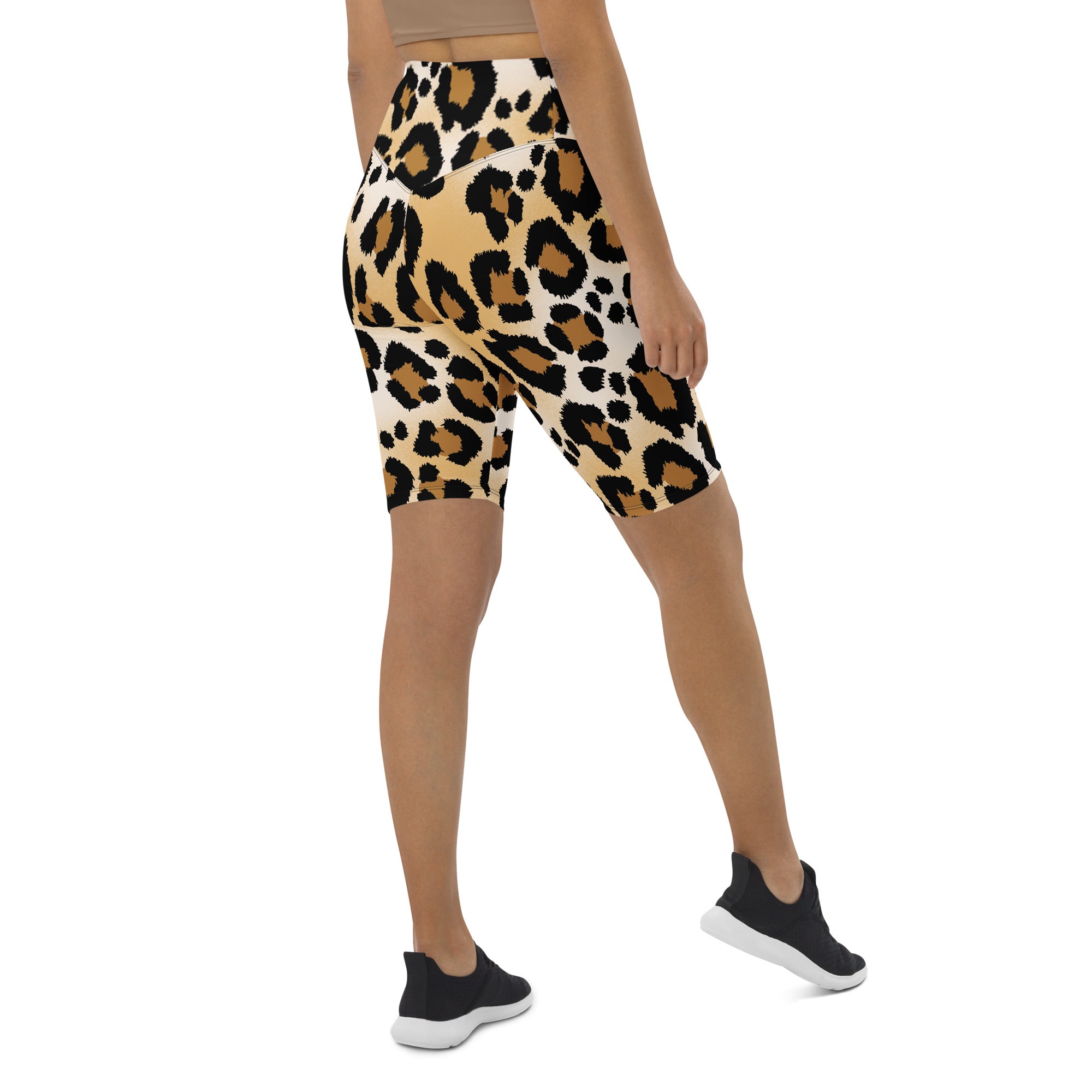 Brown Cheetah Biker Shorts