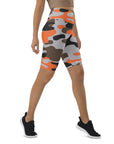 Orange Camo Biker Shorts