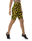 Yellow Cheetah Biker Shorts