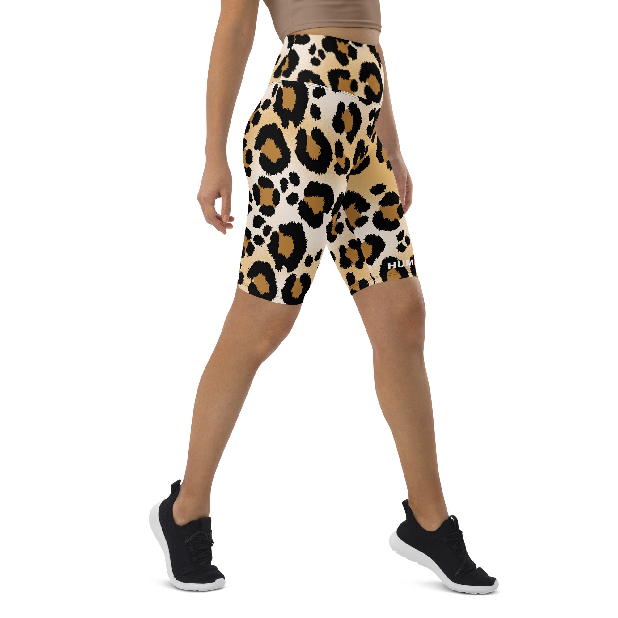 Brown Cheetah Biker Shorts