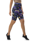 Purple/Yellow Camo Biker Shorts