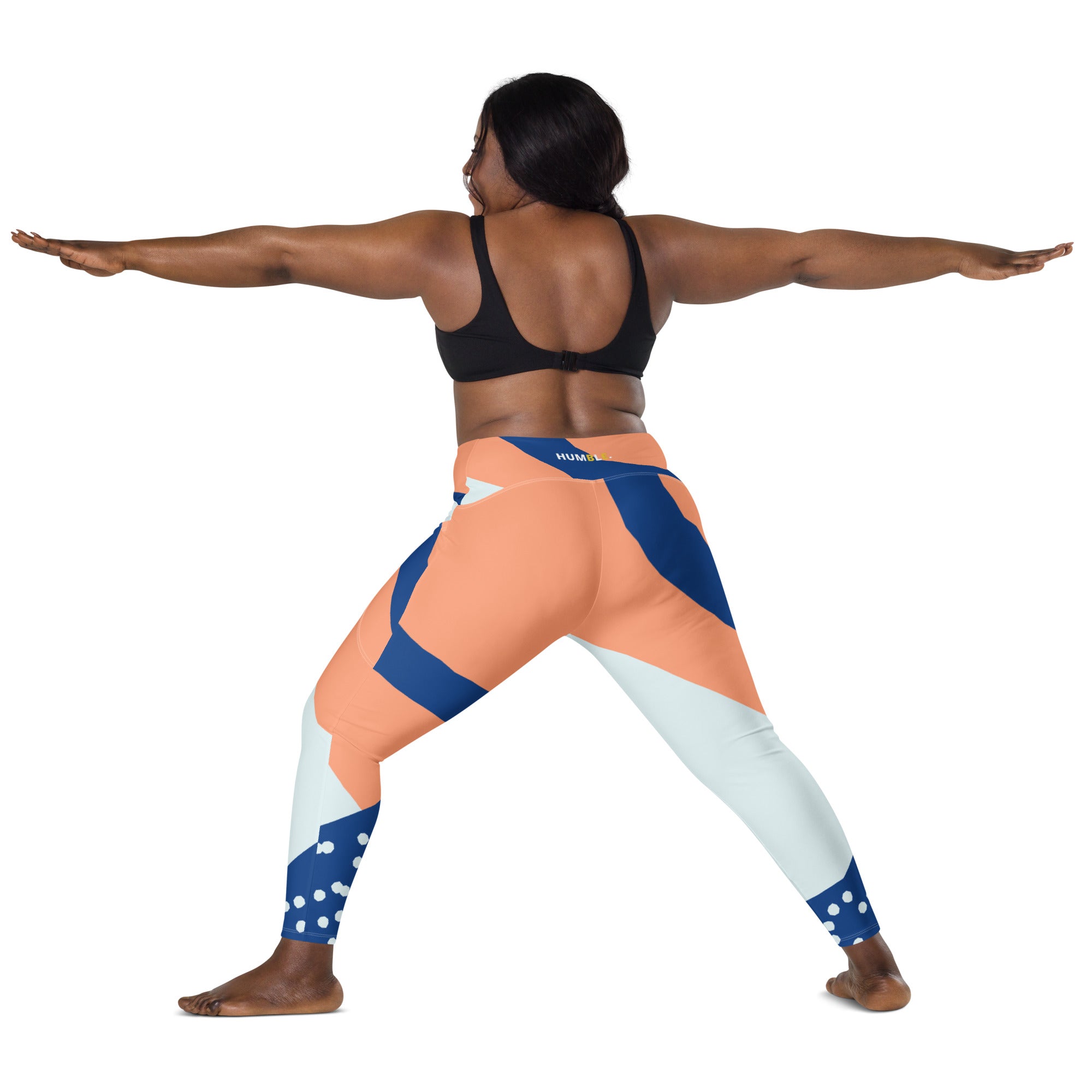 Orange/Blue Leggings with pockets