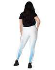 Aqua White Leggings with pockets