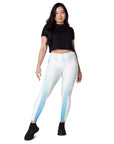 Aqua White Leggings with pockets