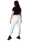 Aqua White Leggings with pockets