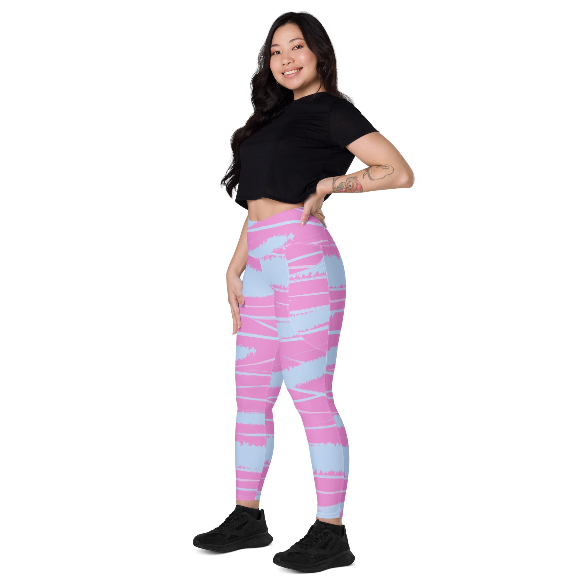 Blue/Pink Leggings with pockets