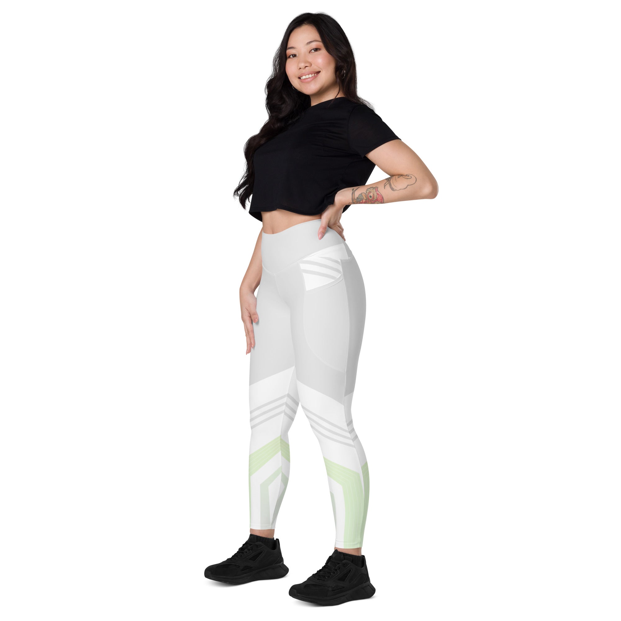 Grey/Lime Leggings with pockets