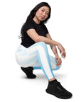 Aqua White Leggings with pockets