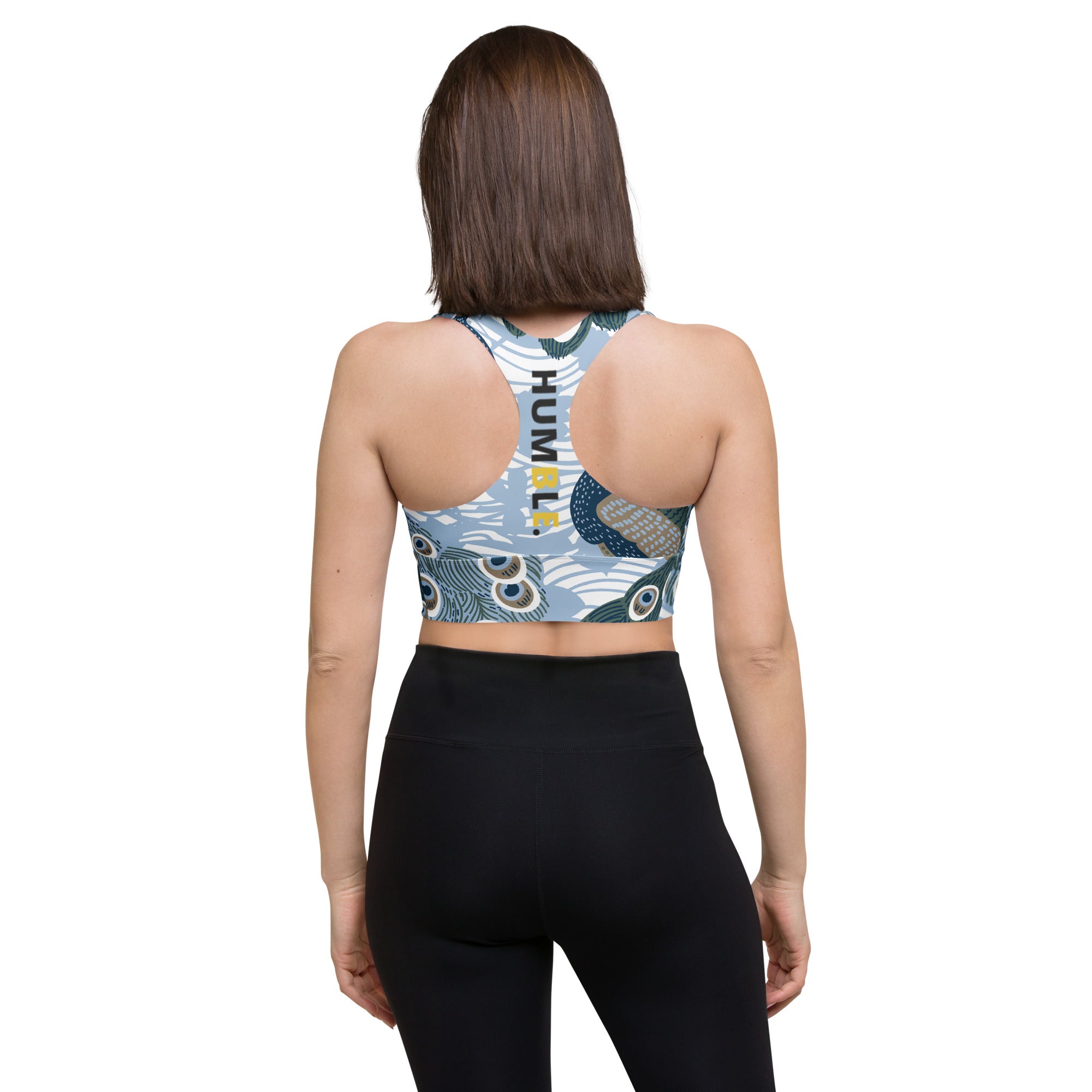 Peacock sports bra