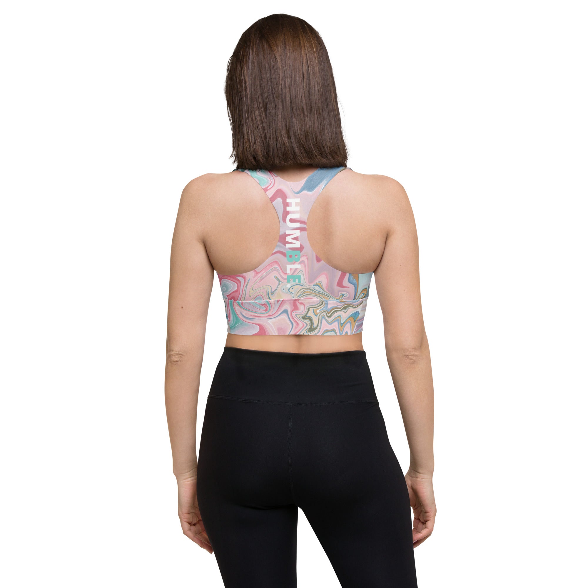 Pink Swirl sports bra