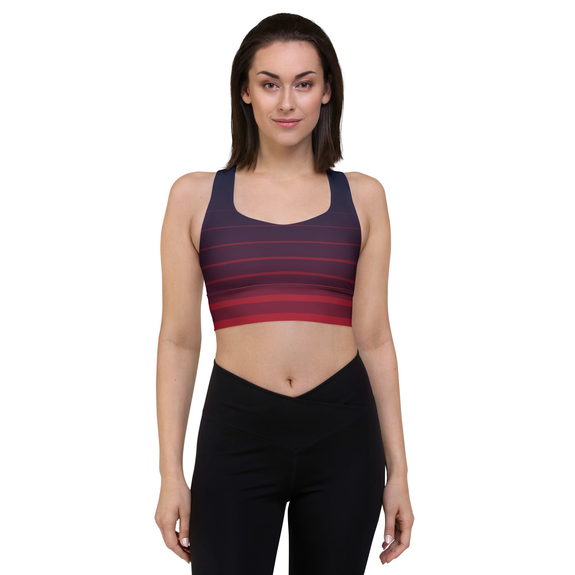 Navy/Red sports bra