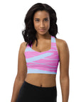 Blue/Pink sports bra