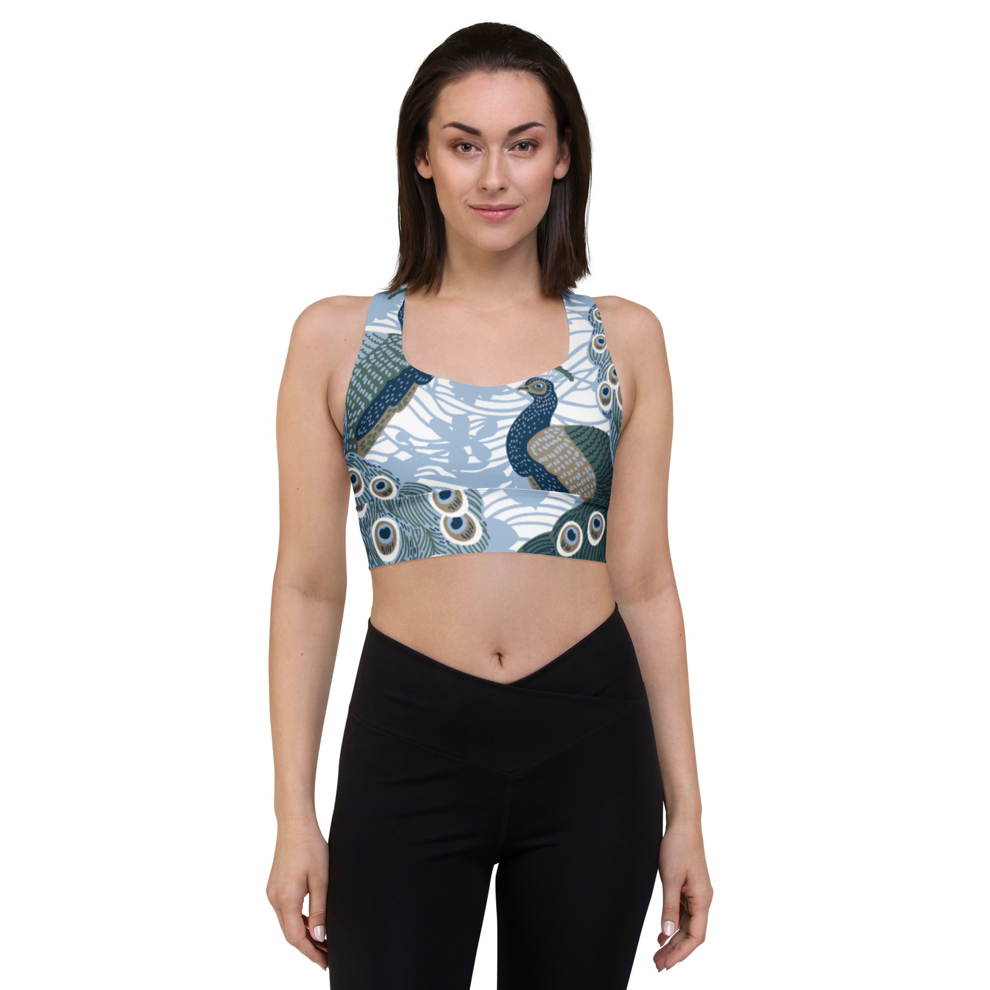 Peacock sports bra