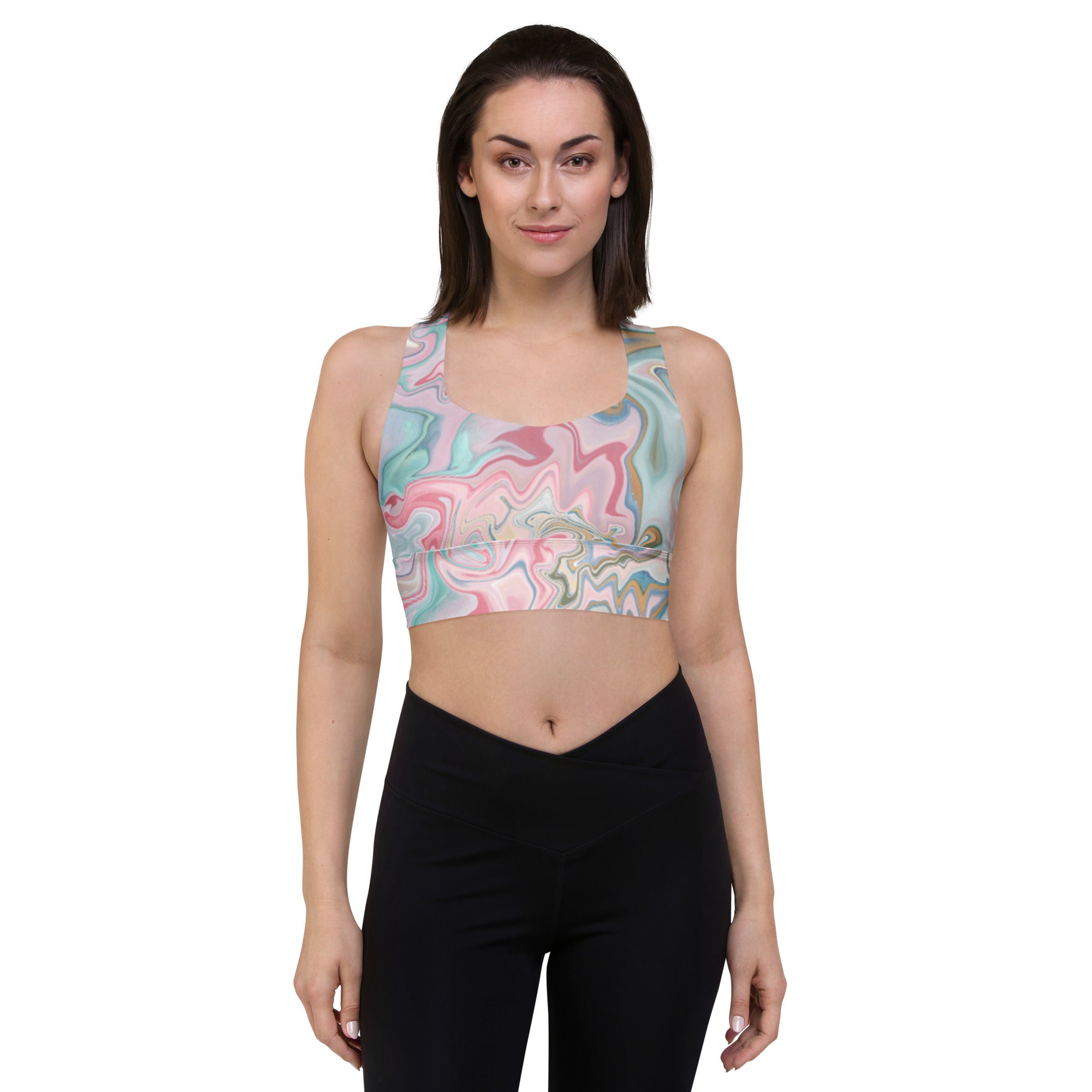 Pink Swirl sports bra