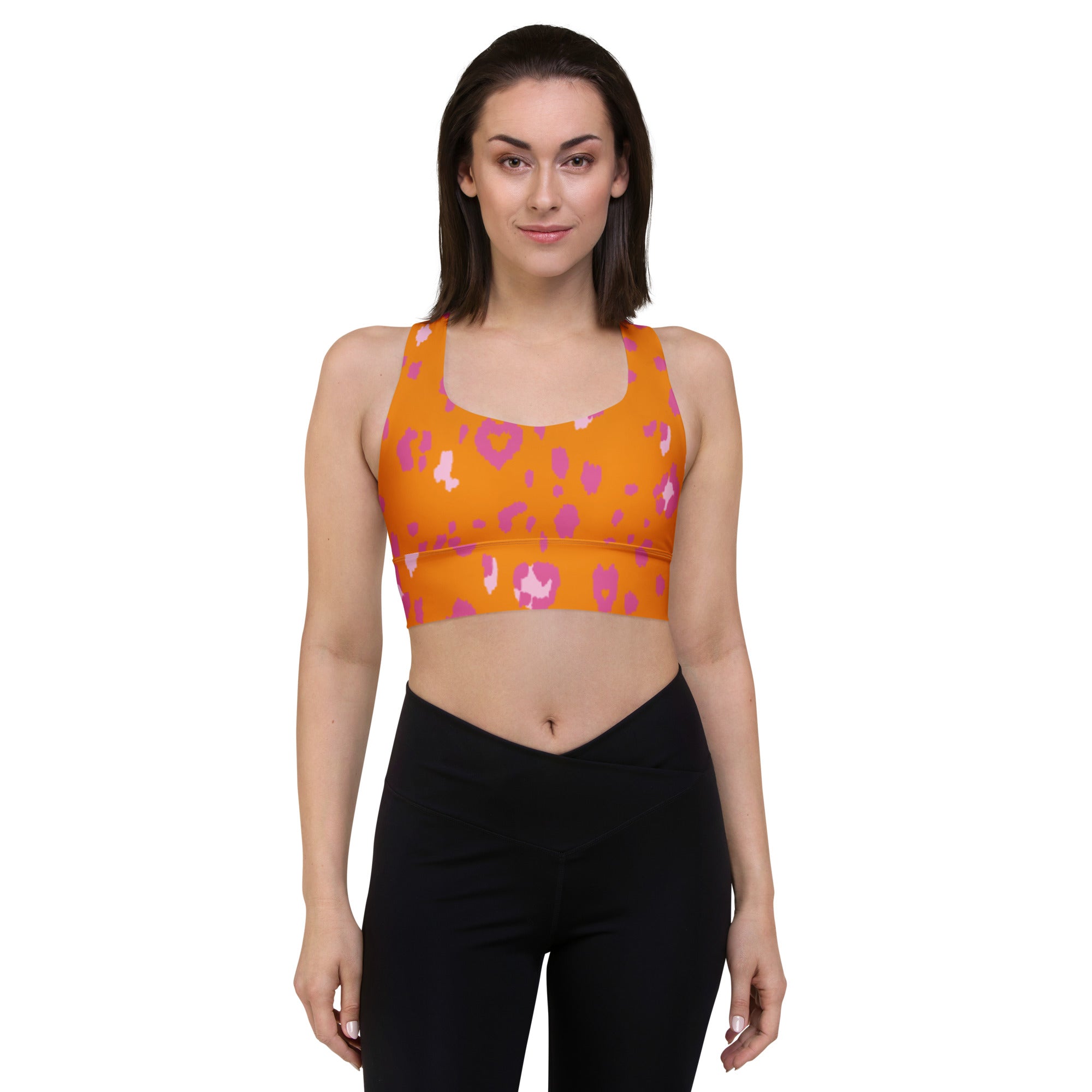 Orange Cheetah sports bra