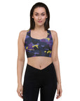 Purple/Yellow Camo sports bra