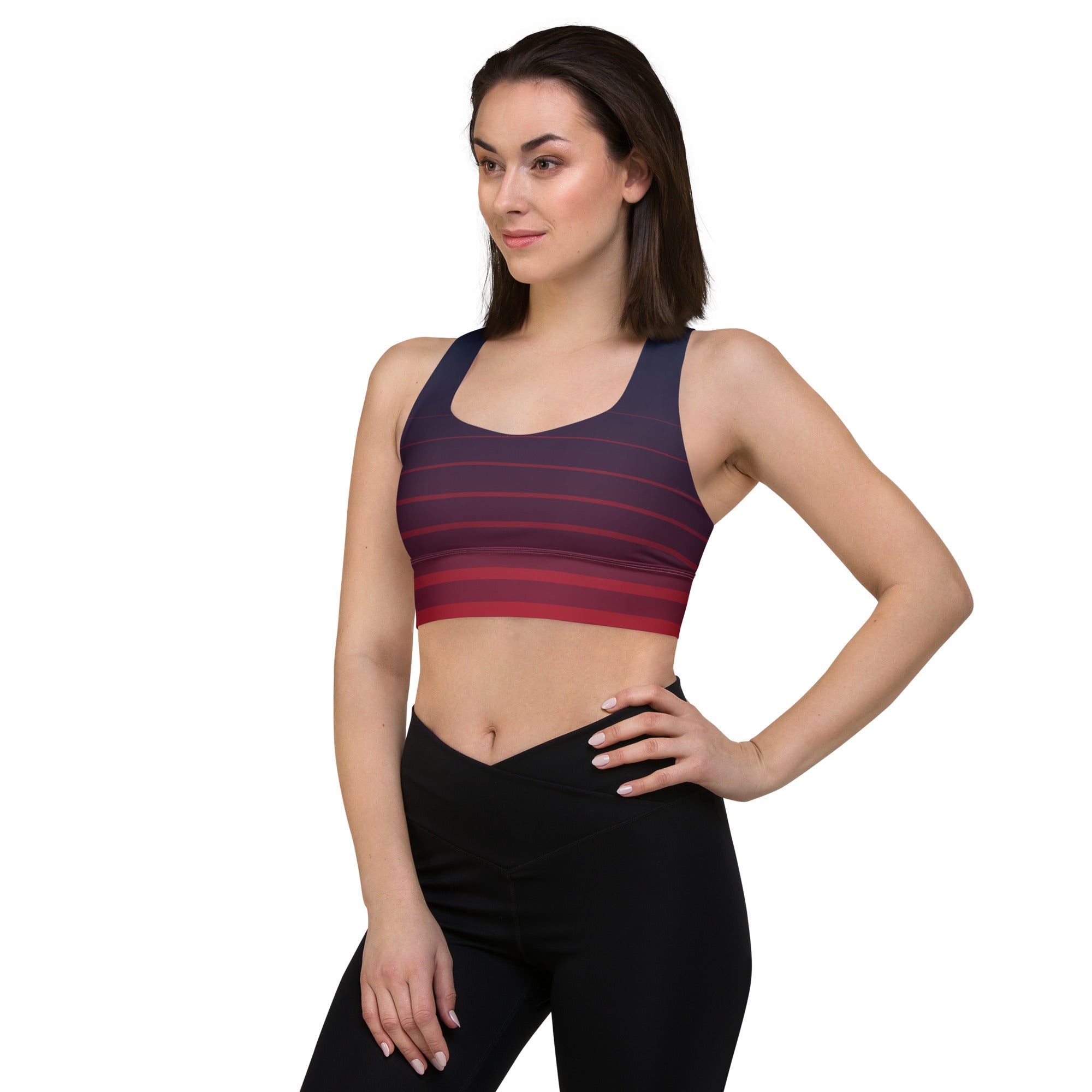 Navy/Red sports bra