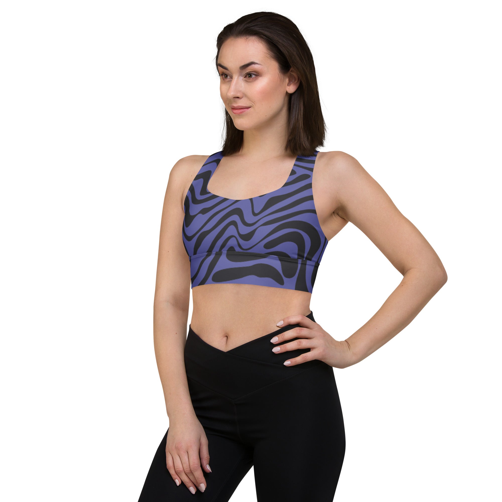 Purple Waves sports bra