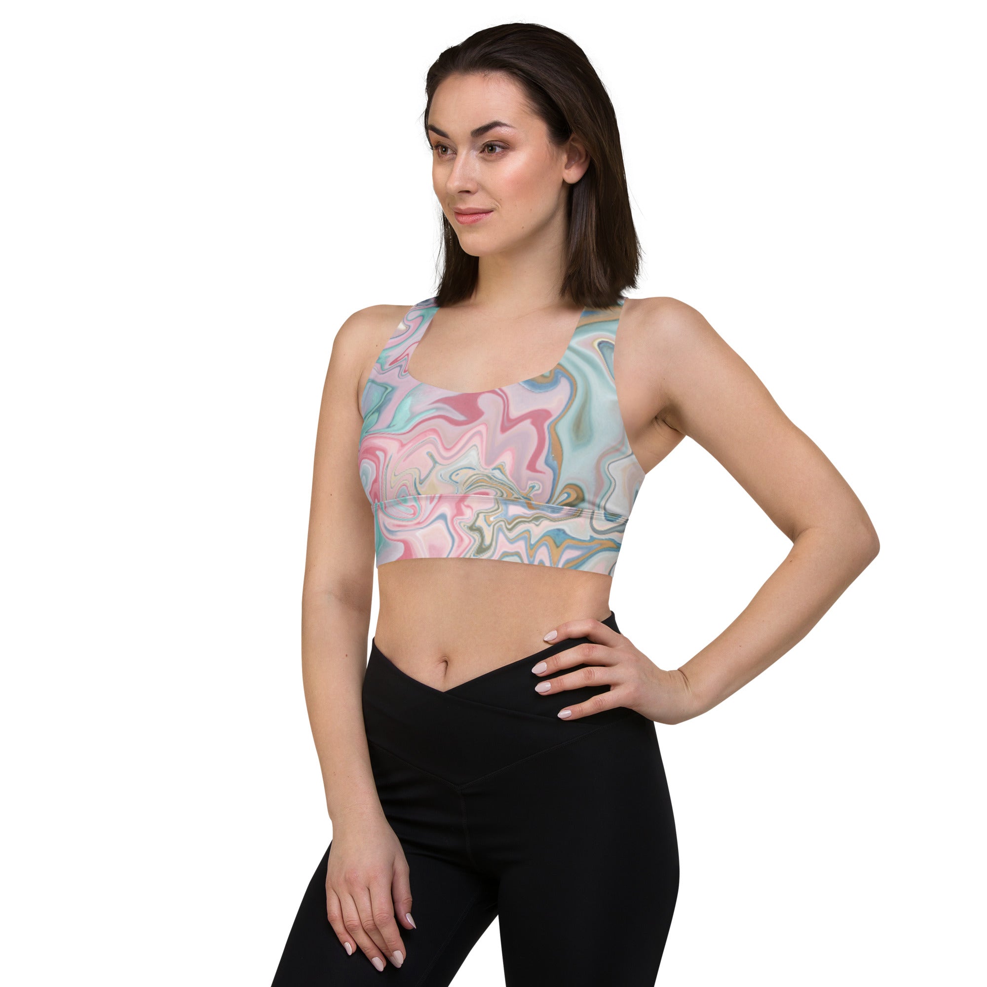 Pink Swirl sports bra