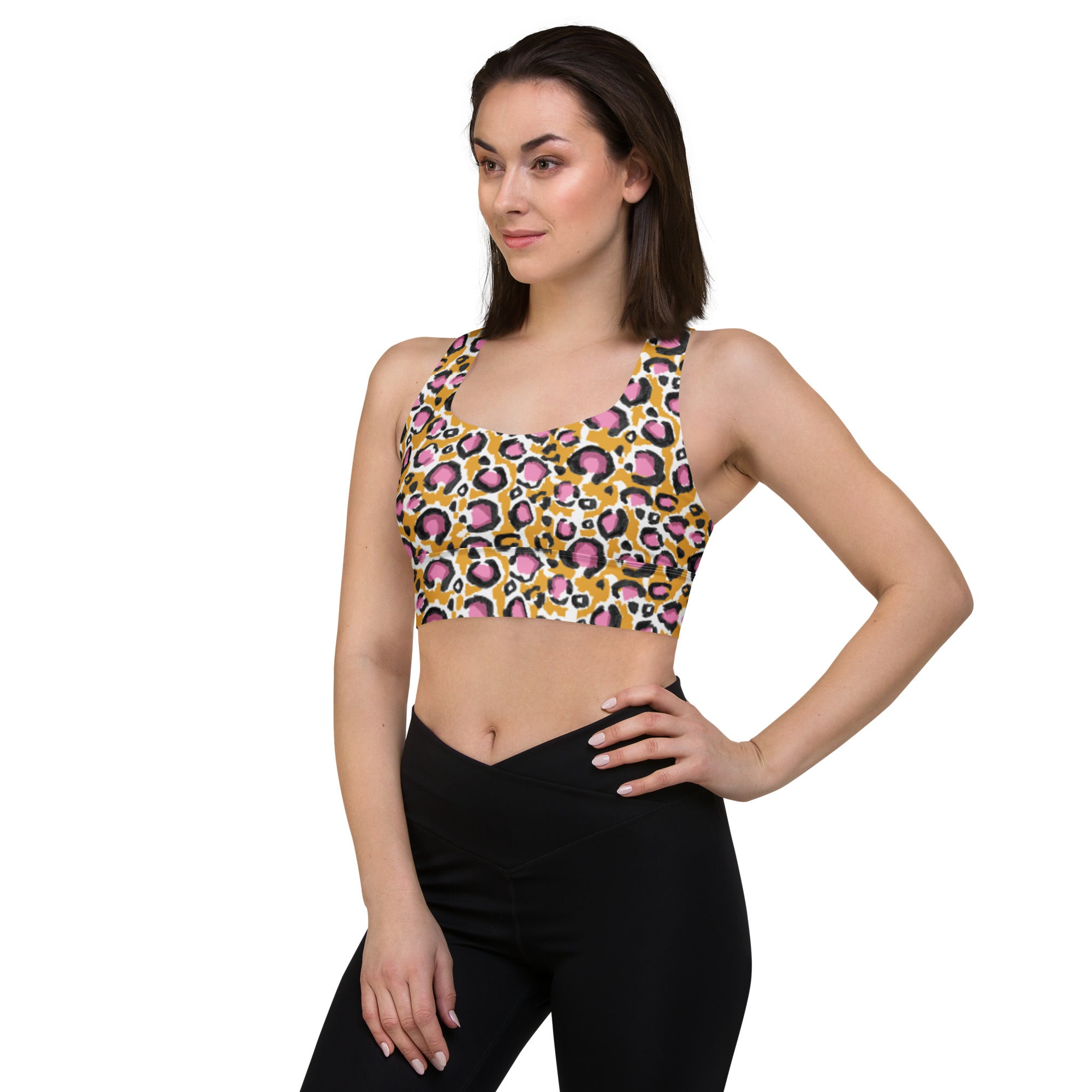 Pink Cheetah sports bra