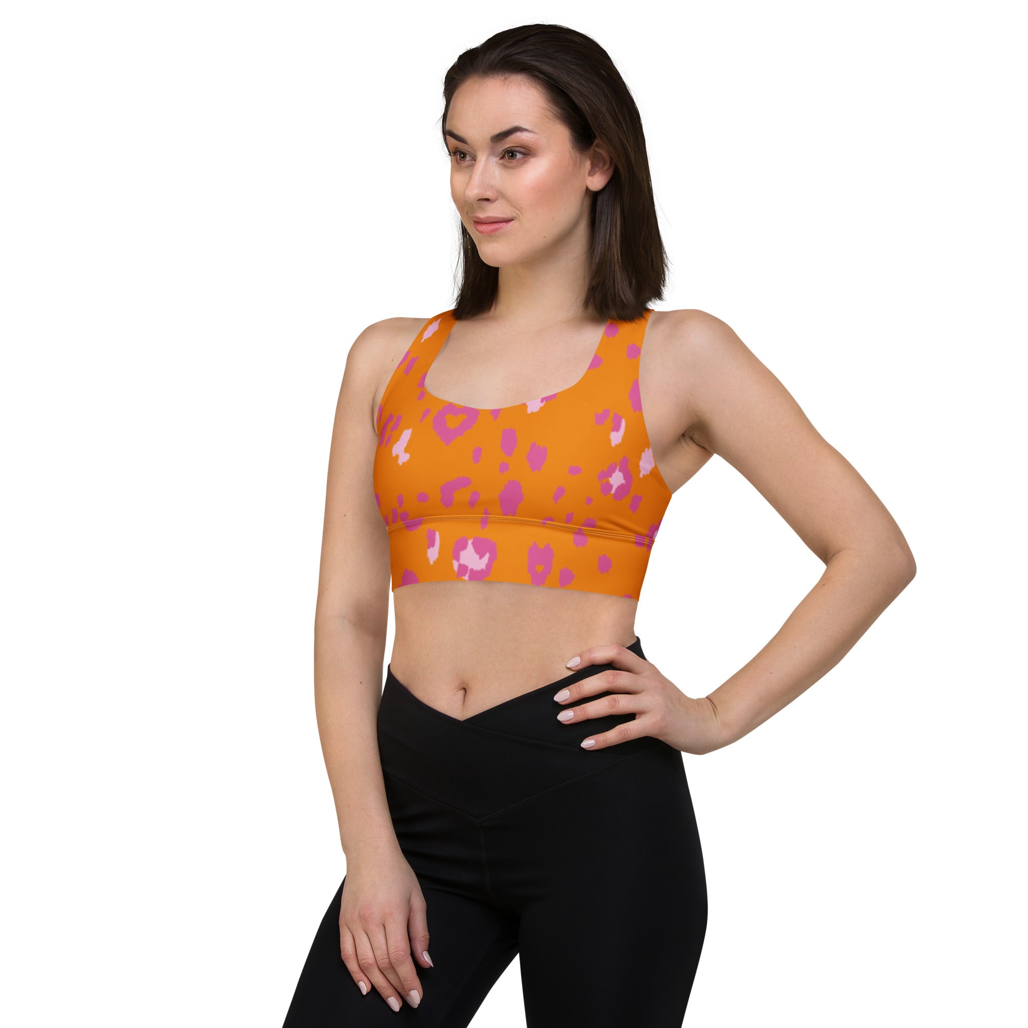 Orange Cheetah sports bra