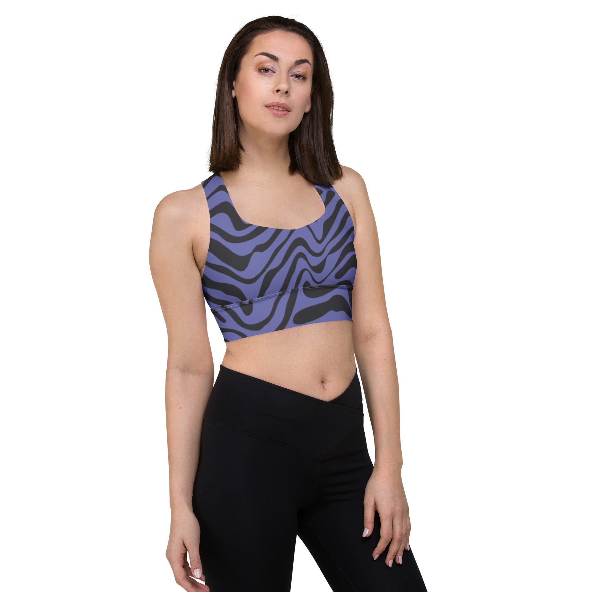 Purple Waves sports bra