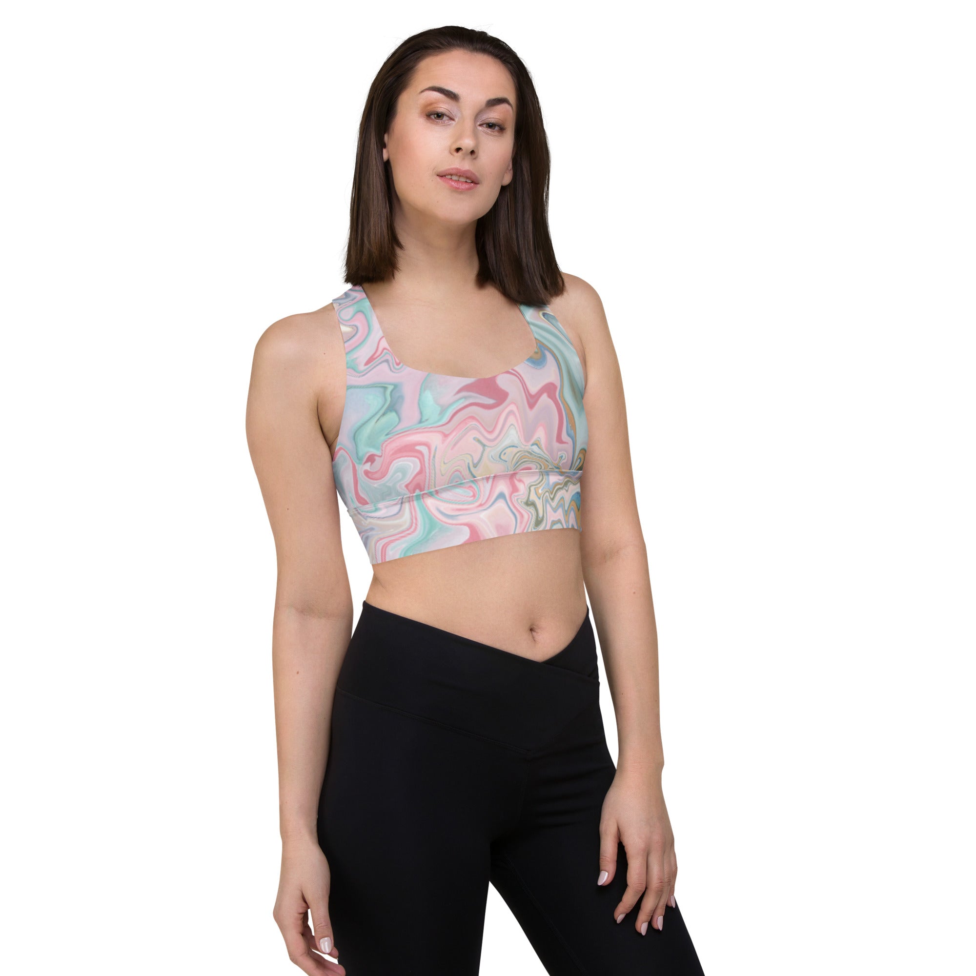 Pink Swirl sports bra