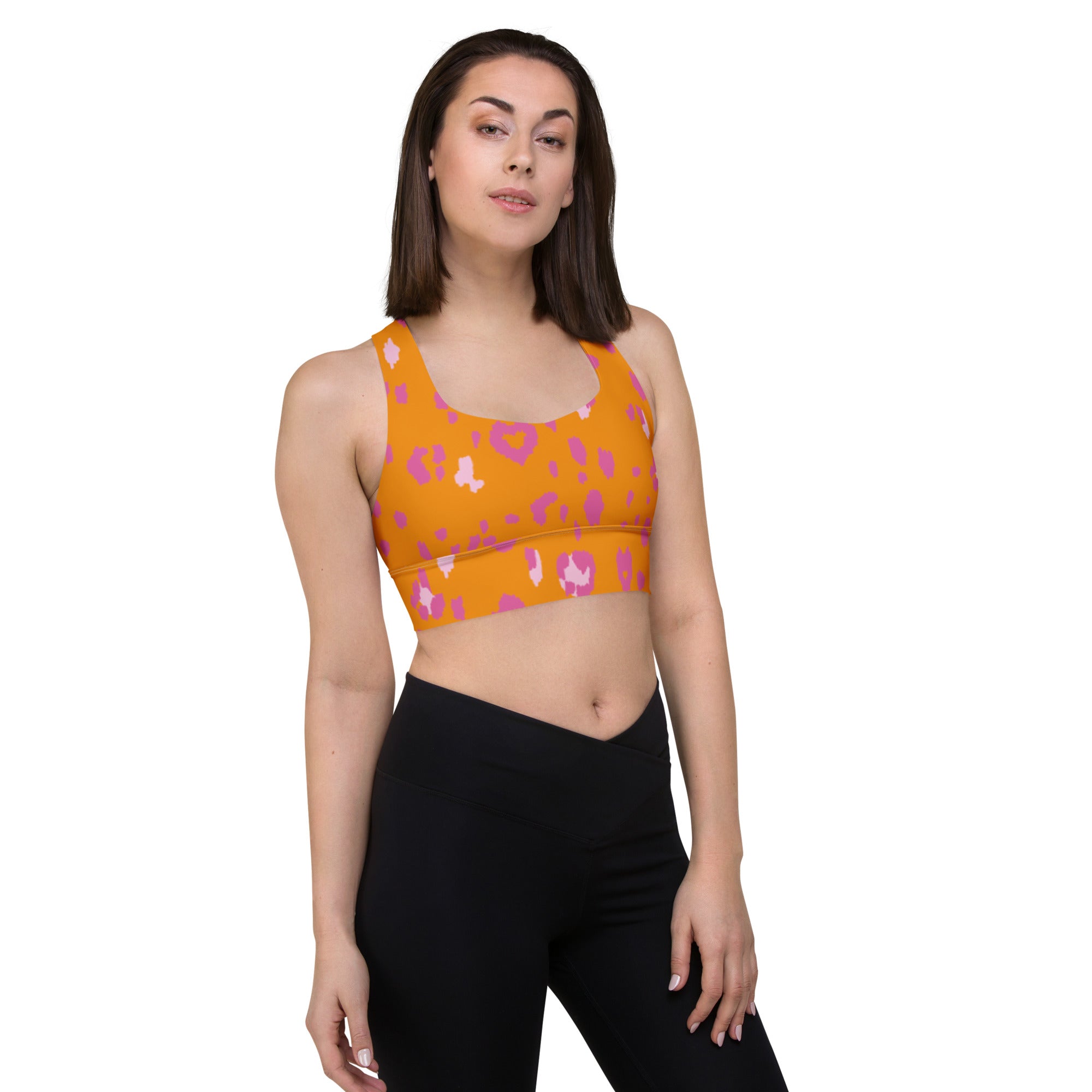 Orange Cheetah sports bra