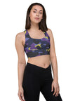 Purple/Yellow Camo sports bra