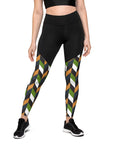 Slanted Blocks Sports Leggings